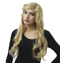 Lang Bølget Paryk Blond