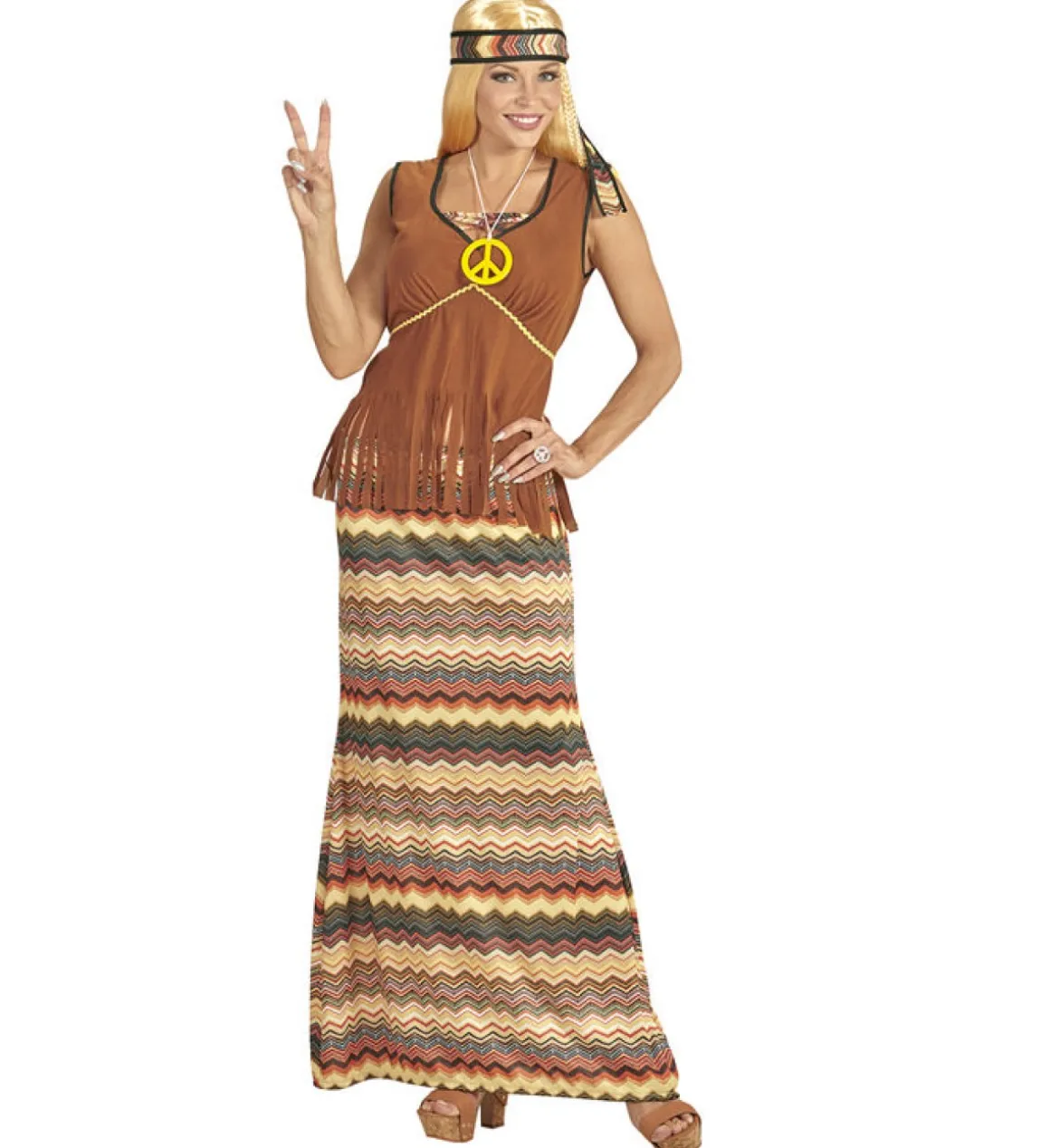 Lang Hippie Kjole Kostume