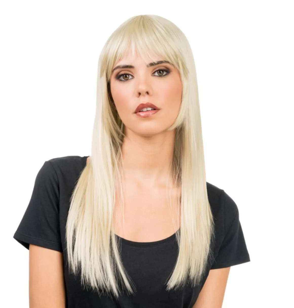 Lang Paryk Med Pandehår Blond