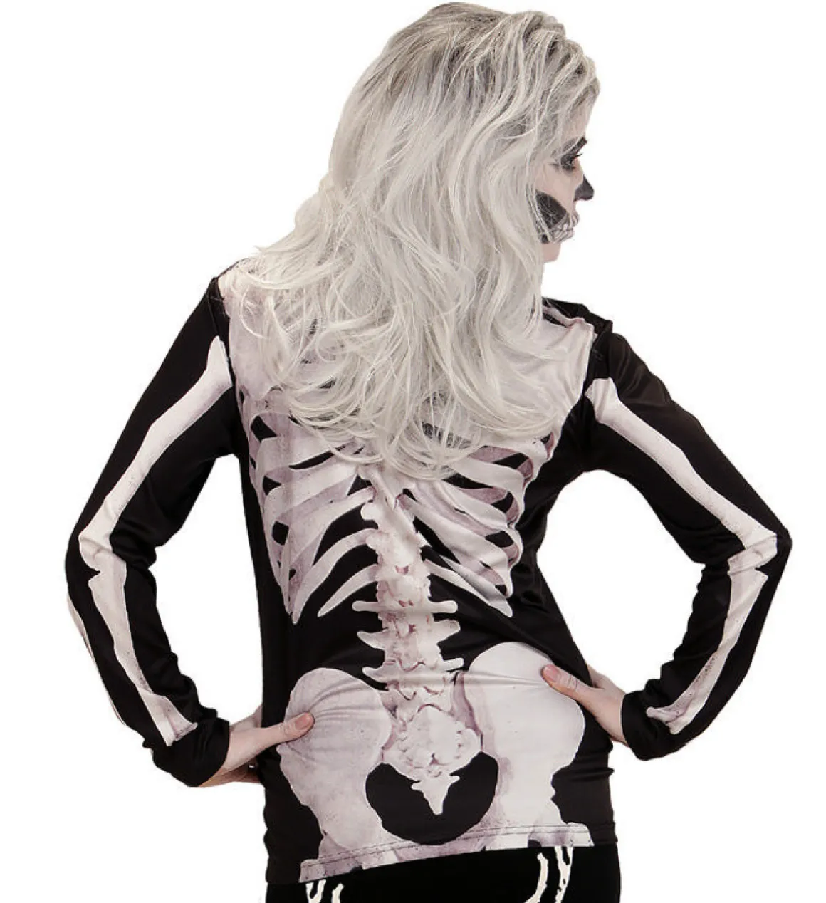 Langærmet Skelet Dame Bluse