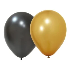 Latexballoner Sort/Guld