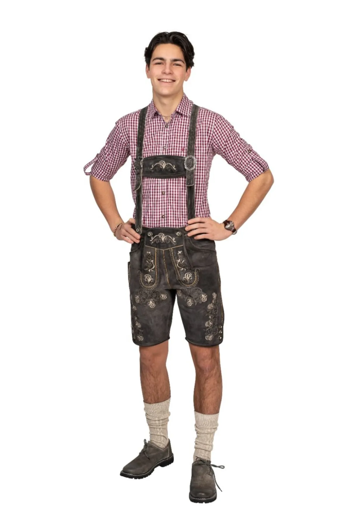 Lederhosen Antracitgrå