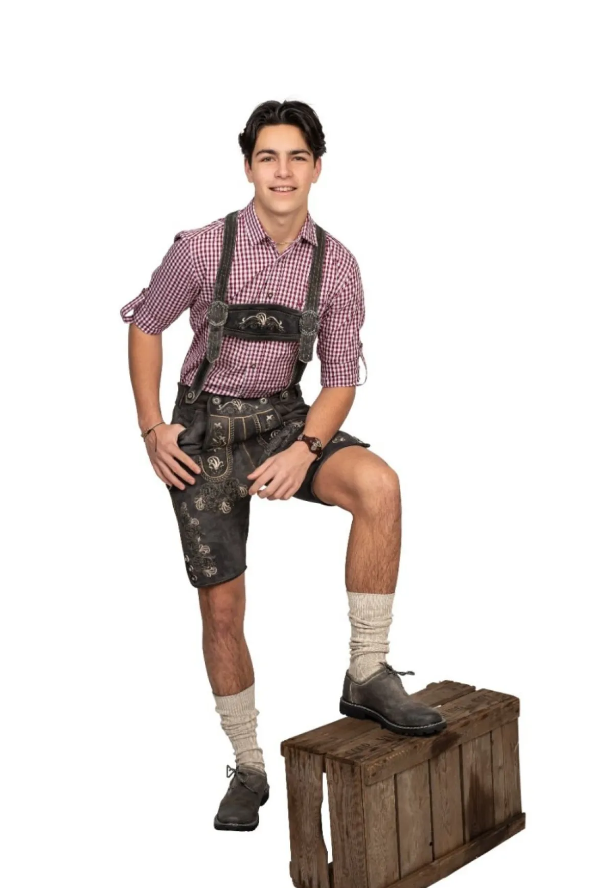 Lederhosen Antracitgrå