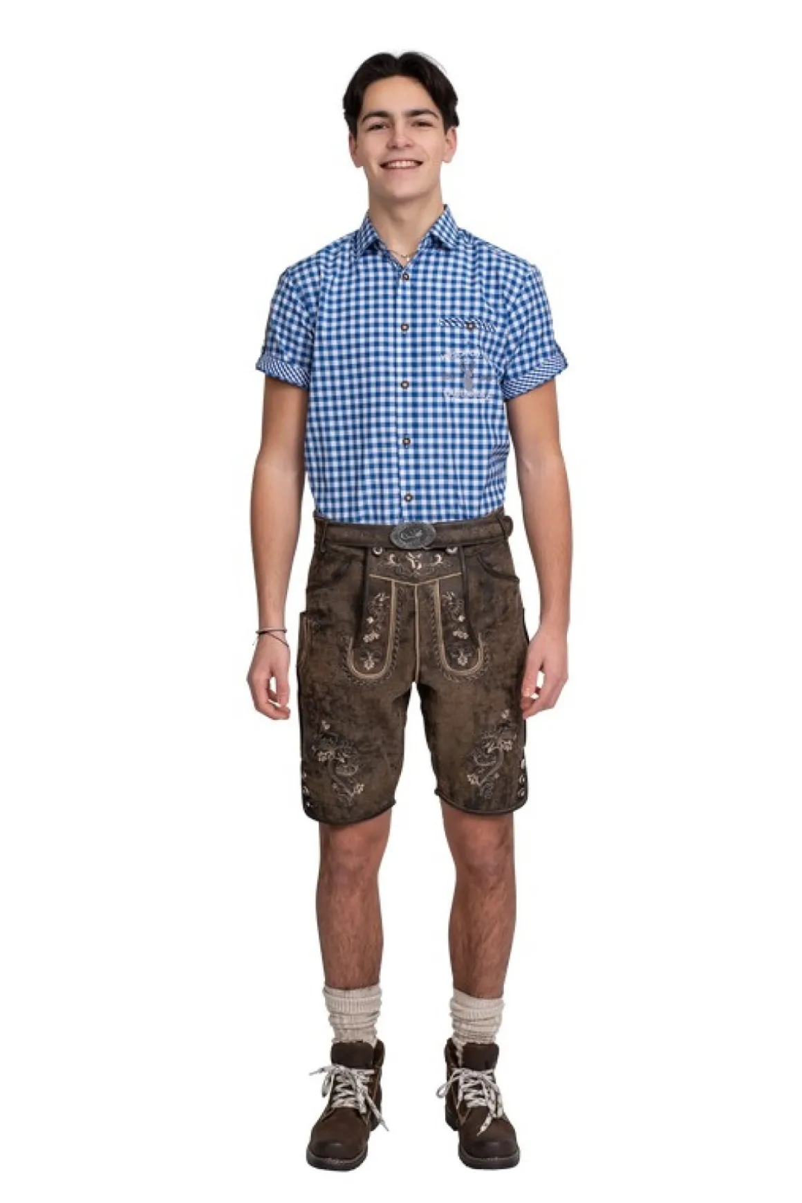 Lederhosen Kort Antikbrun