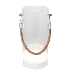 LED Glaslanterne Med Jute