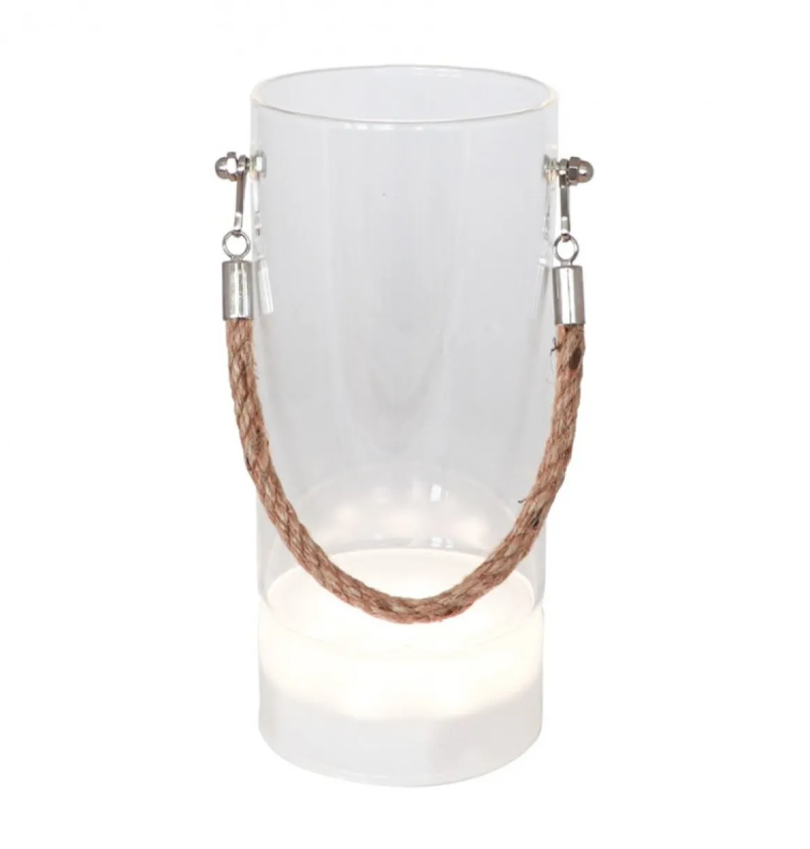 LED Glaslanterne Med Jute