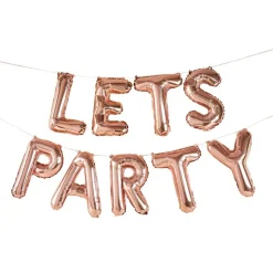 Let's Party Folieballoner Rosaguld