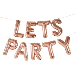 Let's Party Folieballoner Rosaguld