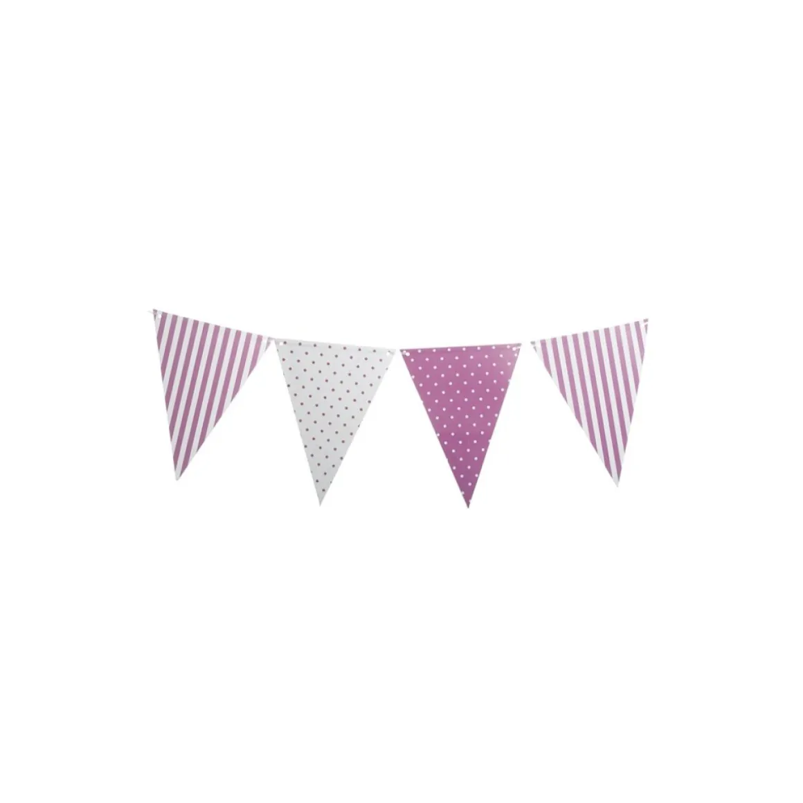 Lilla/Hvid Flagguirlande
