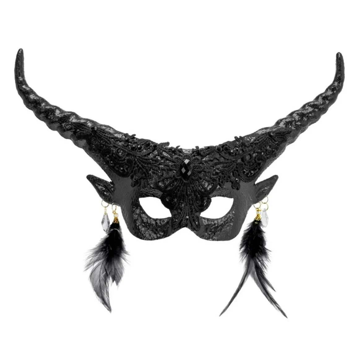 Lucifer Halvmaske Sort