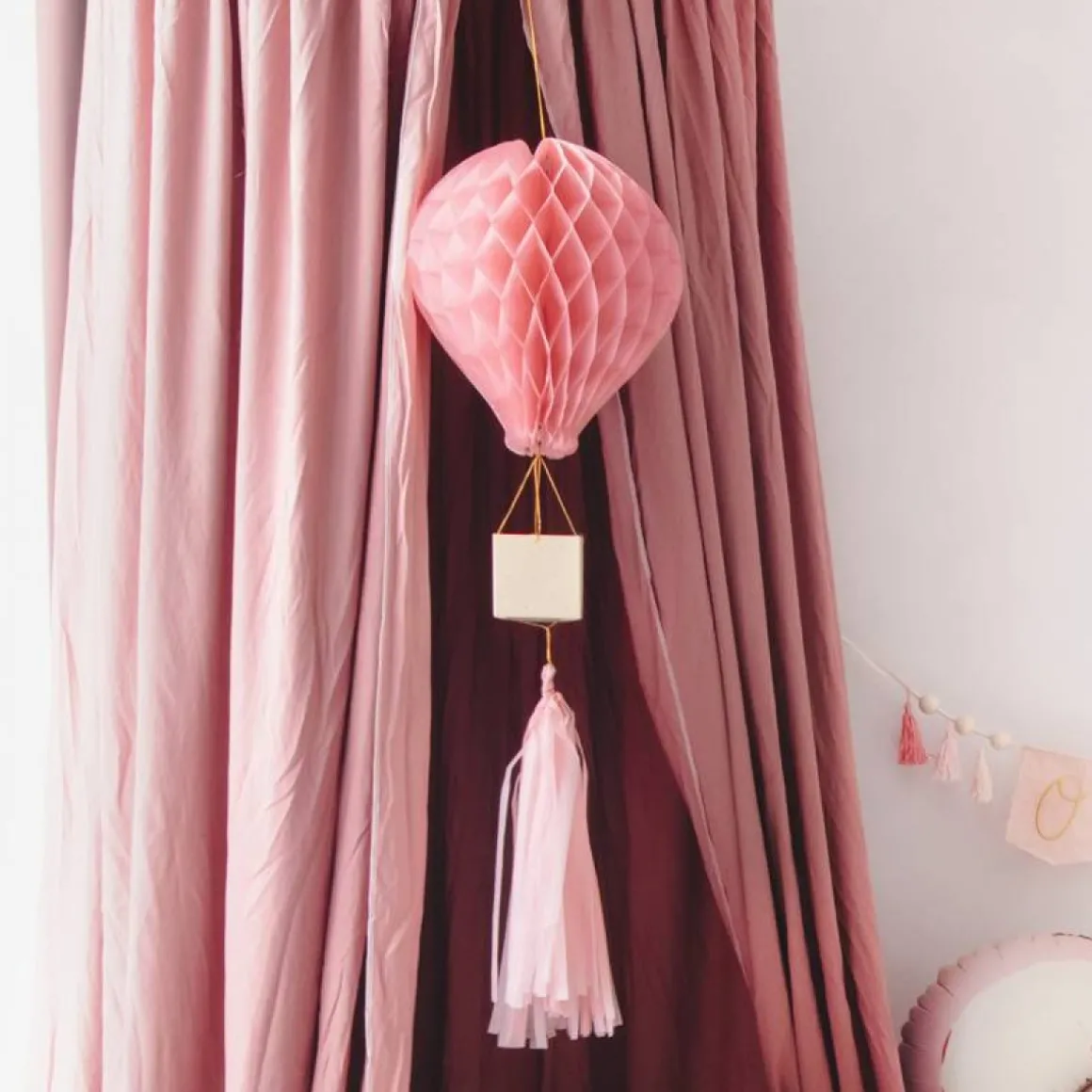 Luftballon Honeycomb Lyserød