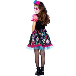 Lyserød Day Of The Dead Børnekostume