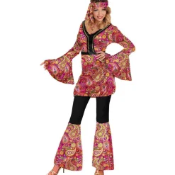 Lyserød Hippiepige Kostume