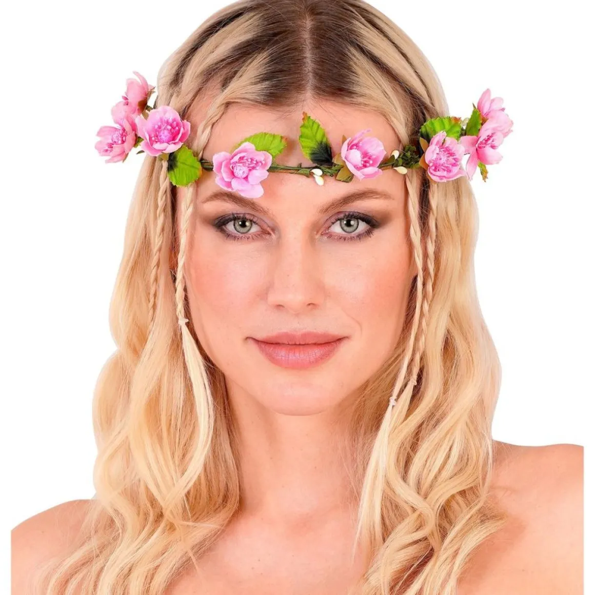 Lyserødt Blomster Hårbånd