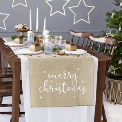Merry Christmas Jute Bordløber
