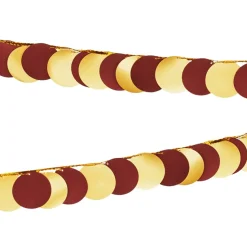 Metalliske Cirkler Guirlande Bordeaux/Guld