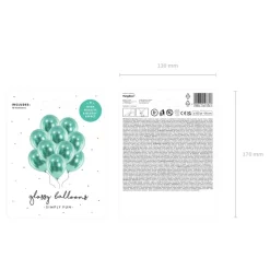 Metalliske Latexballoner Bottle Green