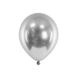 Metalliske Mellemstore Latexballoner Sølv