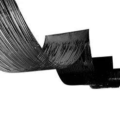 Metallisk Stof Loftsbanner Sort