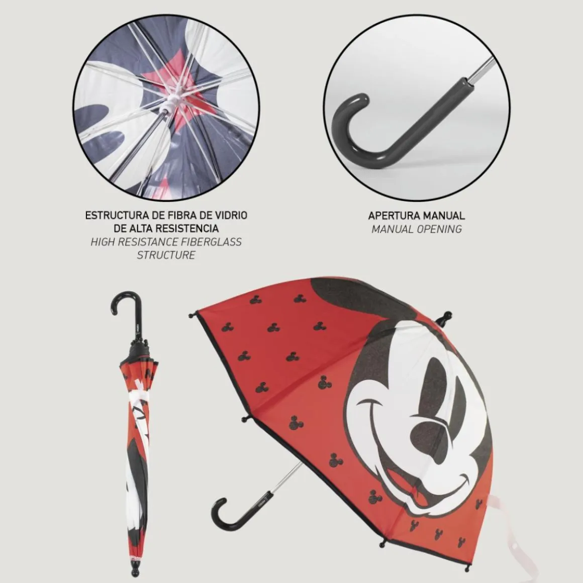 Mickey Mouse® Silhuet Paraply Rød