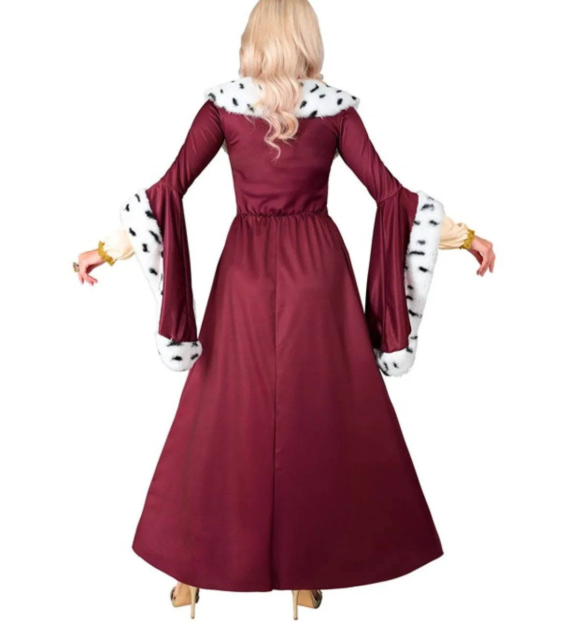 Middelalder Dronning Kostume Bordeaux