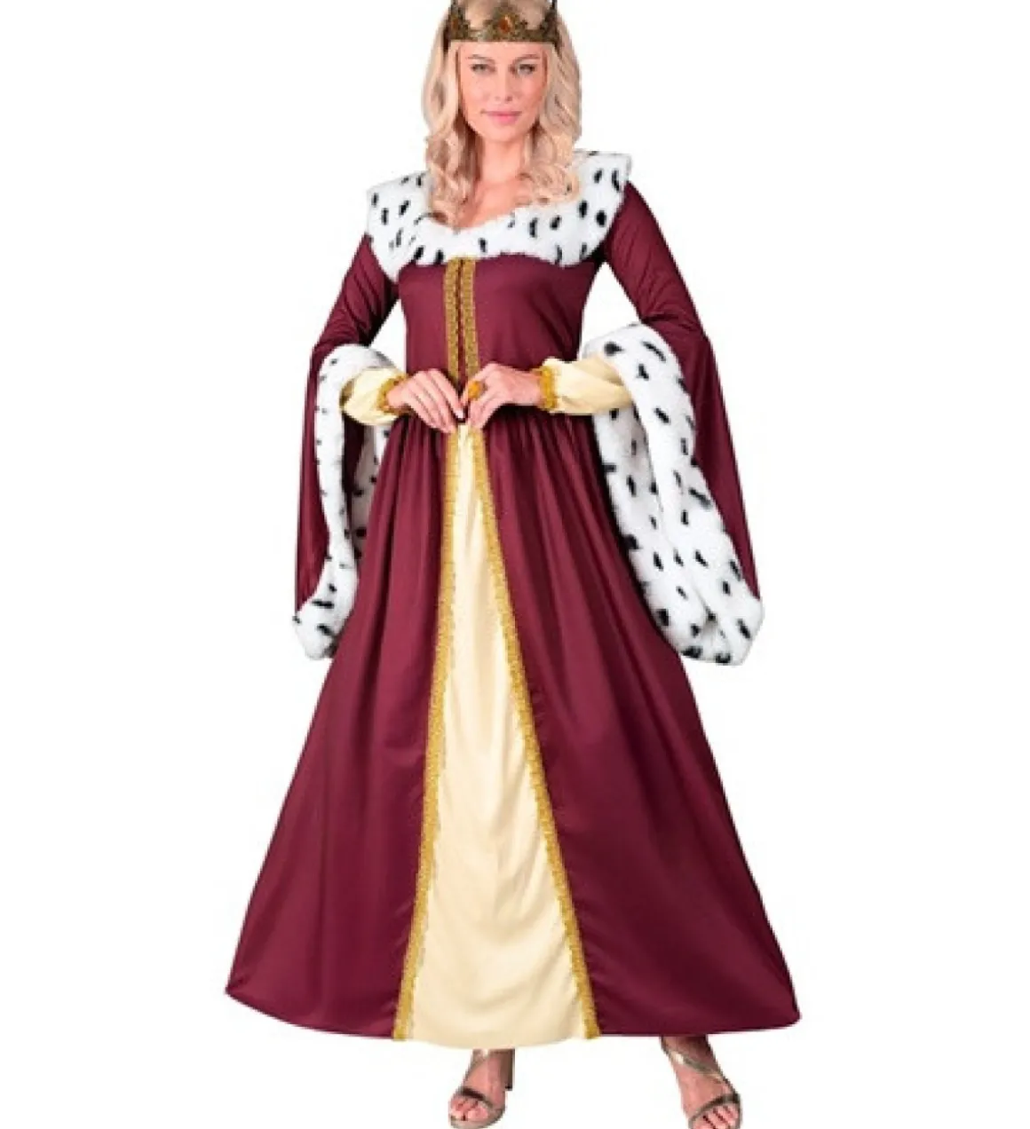 Middelalder Dronning Kostume Bordeaux