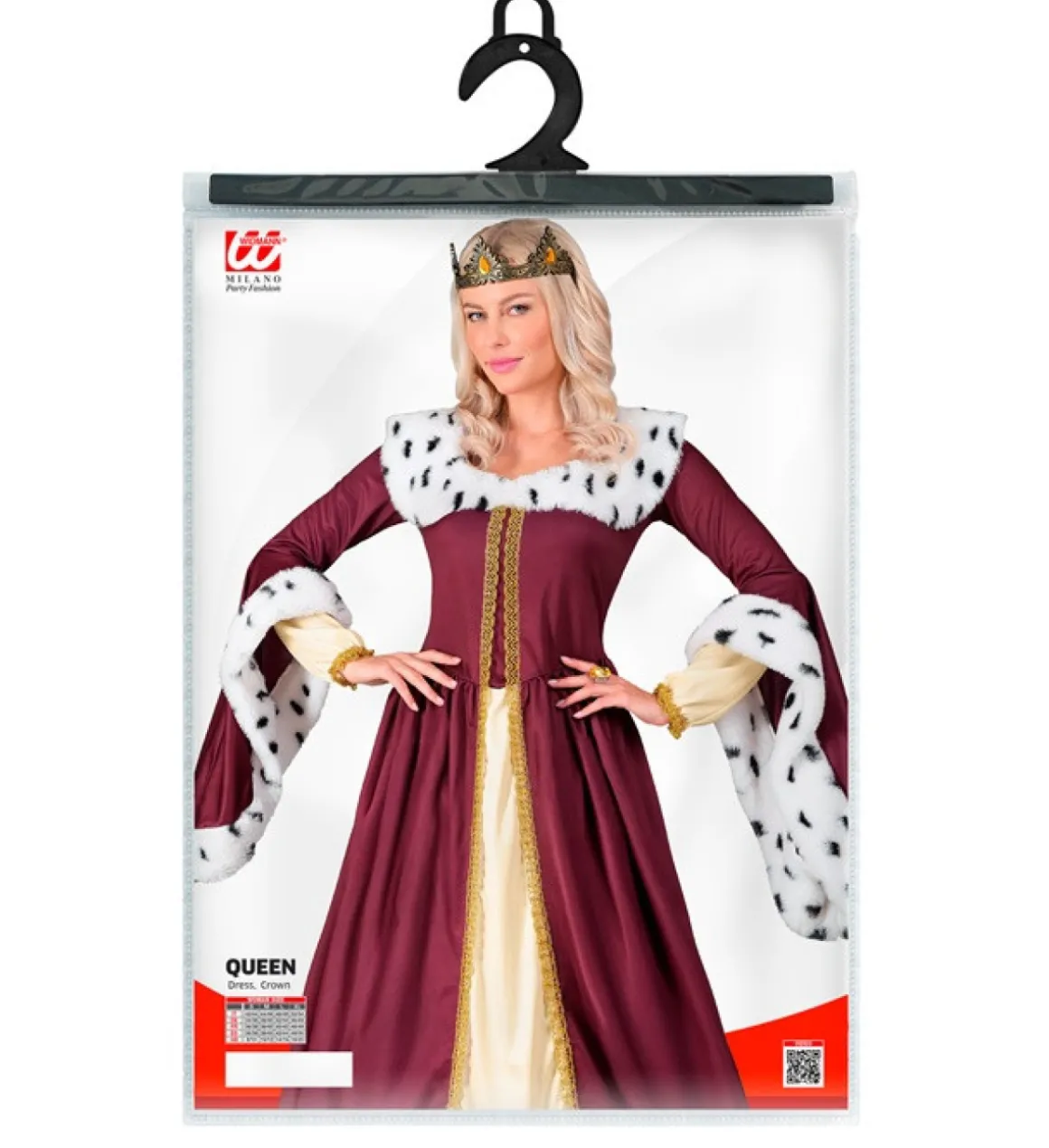 Middelalder Dronning Kostume Bordeaux