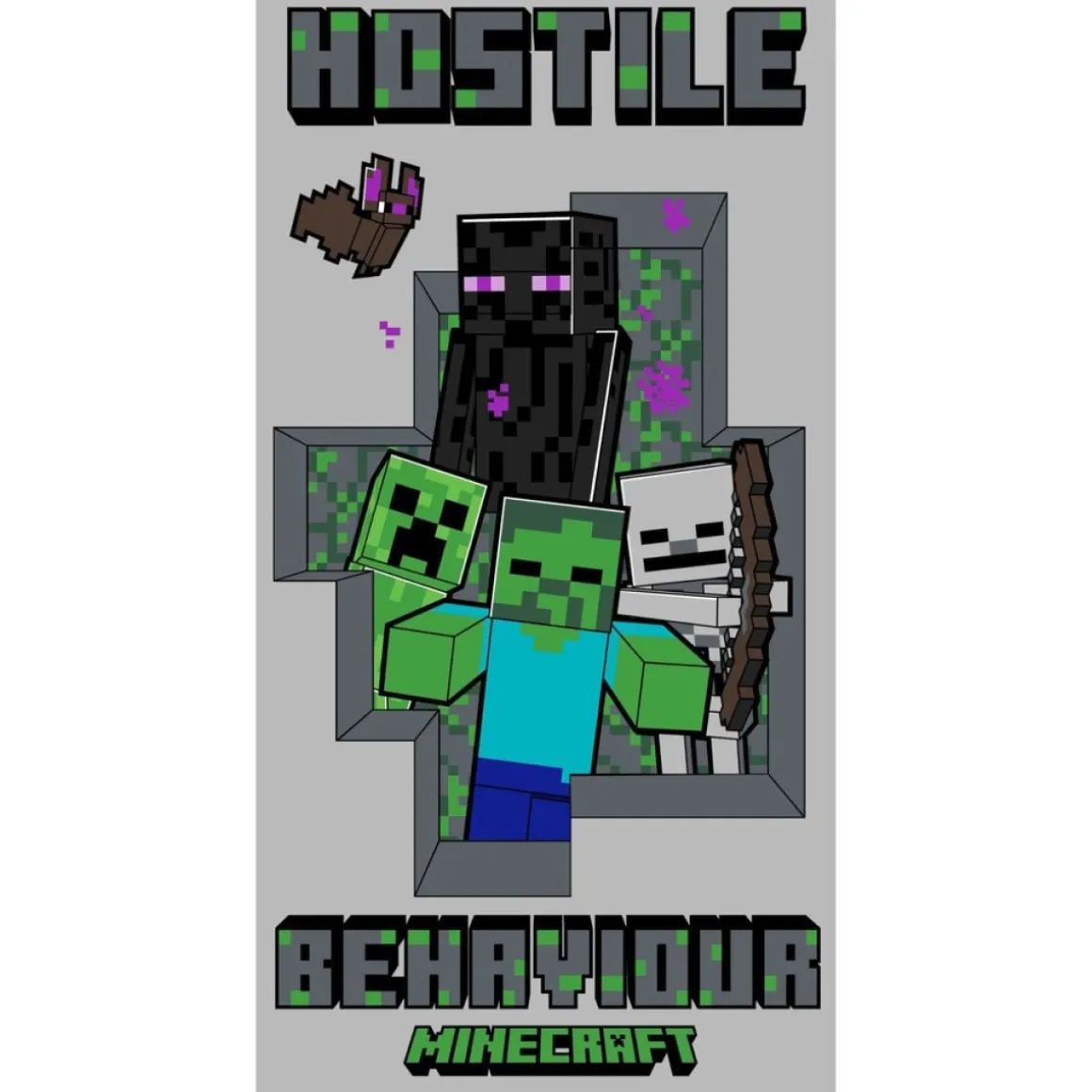 Minecraft® Håndklæde Grå