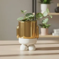 Mini Blomstervase Mr. Standy Guld Keramik