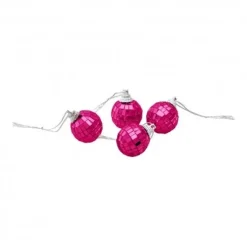 Mini Diskokugler Ornamenter Fuchsia Pink