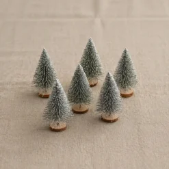 Mini Glimmer Juletræer Sølv