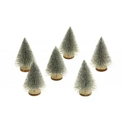 Mini Glimmer Juletræer Sølv