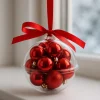 Mini Julekugler I Julekugle Rød