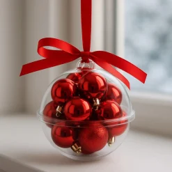 Mini Julekugler I Julekugle Rød