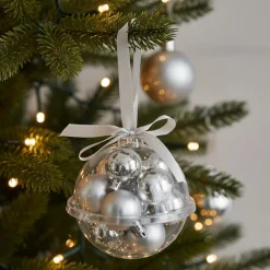 Mini Julekugler I Julekugle Sølv