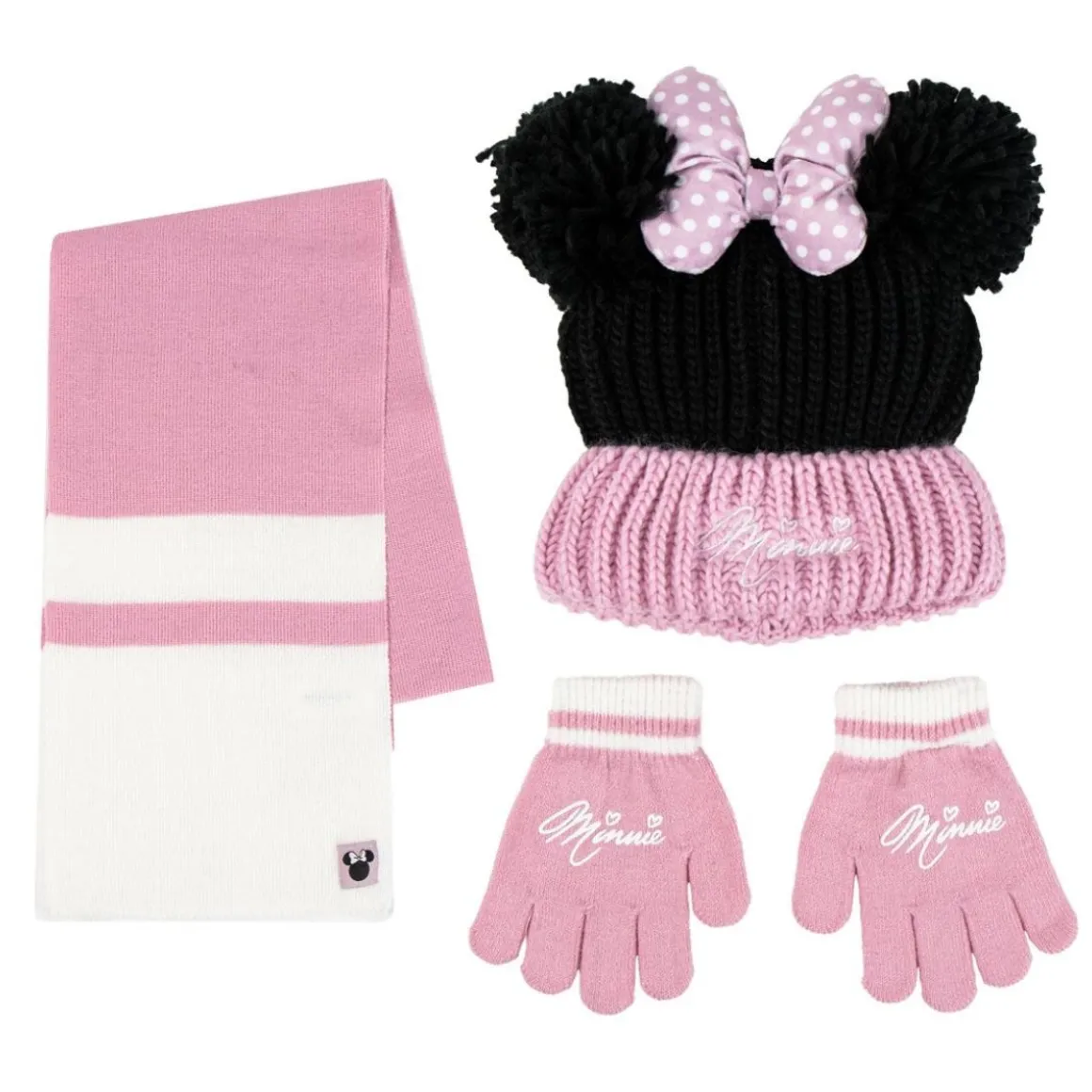 Minnie Mouse® Hue, Handsker & Halstørklæde Lyserød