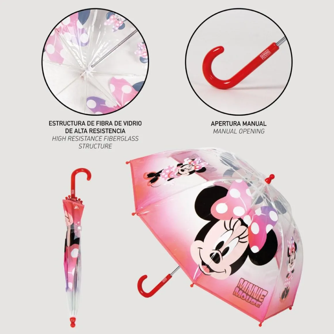 Minnie Mouse® Paraply Lyserød