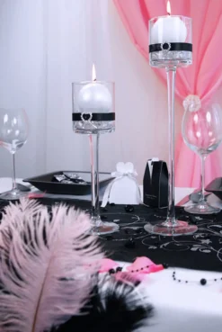 Mønstret Organza Bordløber Sort