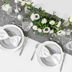 Mønstret Organza Bordløber Sort