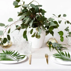 Mønstret Organza Stofrulle Hvid/Guld