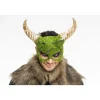 Monster Maske Med Horn Grøn