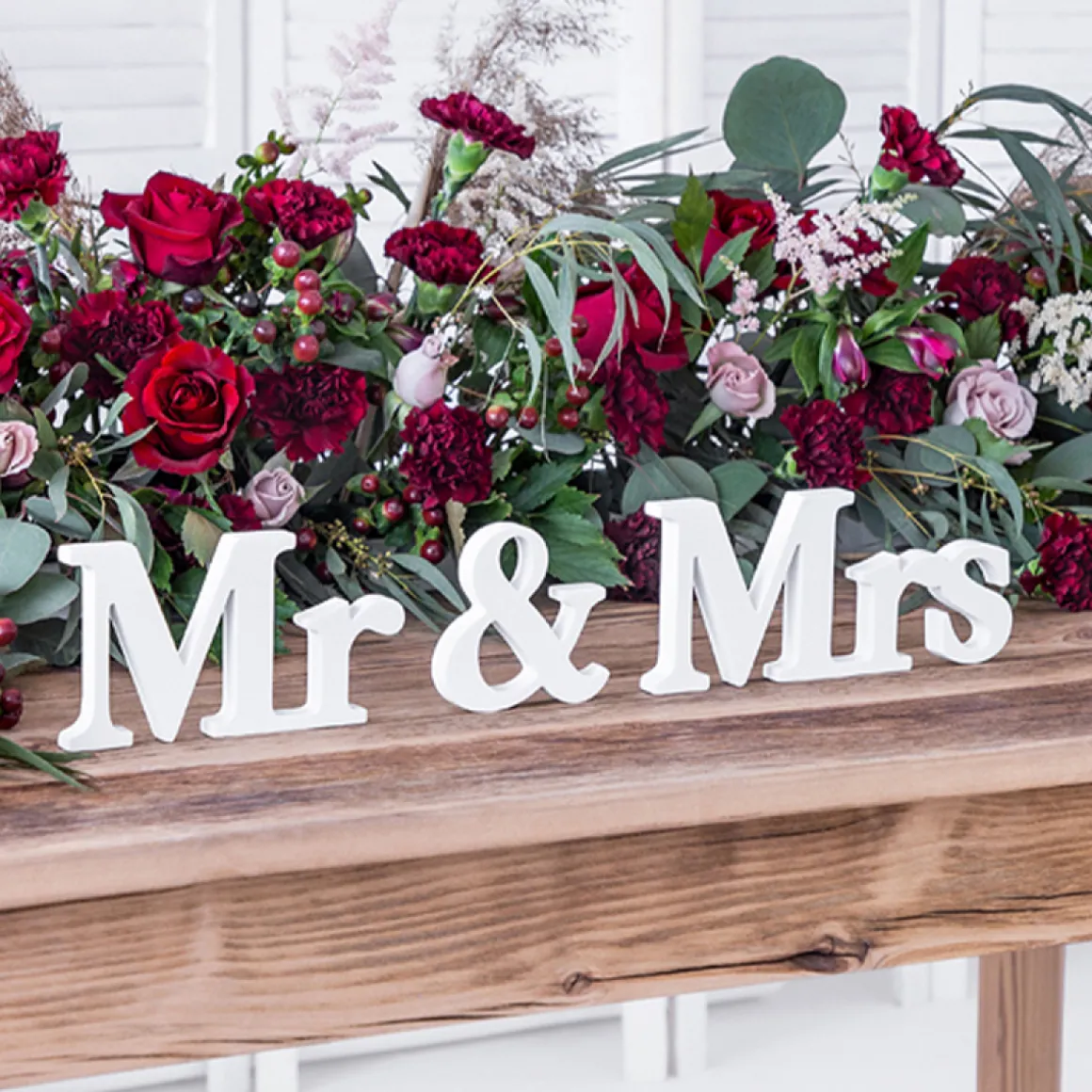 Mr & Mrs Skilt Træ Hvid