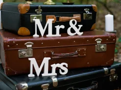 Mr & Mrs Skilt Træ Hvid