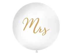 Mrs Kæmpe Ballon Hvid/Guld