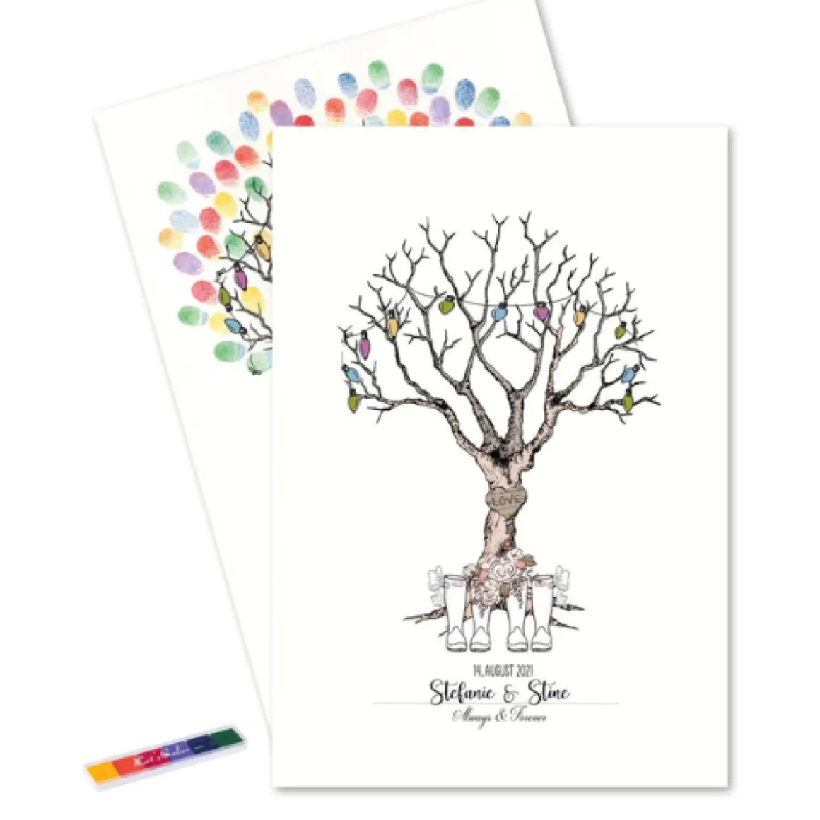 Mrs. & Mrs. Bryllup Fingeraftryk Plakat