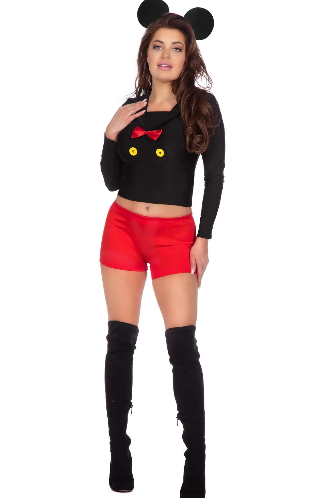 Mus Hot Pants Kostume Sort/Rød