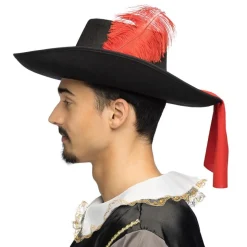 Musketér Hat Sort/Rød