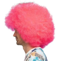 Neon Afro Paryk Pink