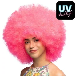 Neon Afro Paryk Pink