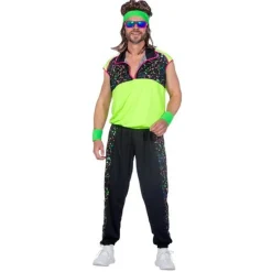 Neongrøn 80'er Kostume